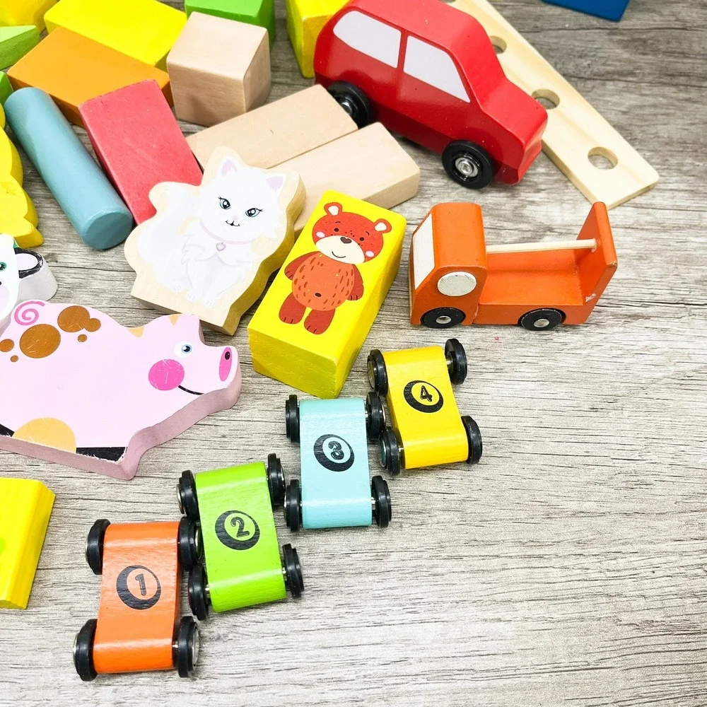 Montessori Wooden Building Blocks, Melissa and Doug Dump Truck and Wood Blocks
